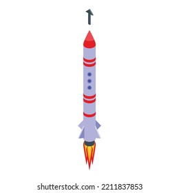 Speed fire icon isometric vector. Launch rocket. Space spaceship