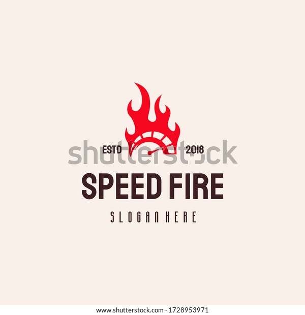 Speed Fire Logo Hipster Retro Vintage Stock Vector (Royalty Free ...