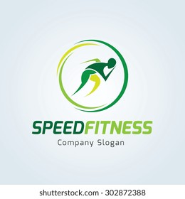 Speed Fitness, Running Logo Template