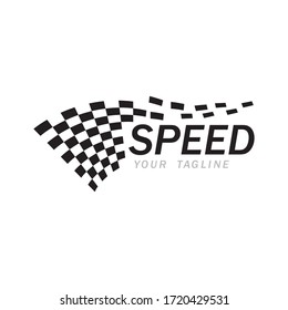 Speed flag logo and symbol  vector image