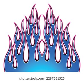 Speed flame electric sports car decal vinyl sticker. Racing car tribal fire flames vector art graphic. Vehicle decoration for car top, hood, bonnet.
