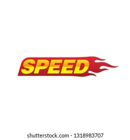 speed with flame fire logo design inspiration. automotive logo