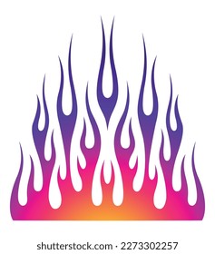 Speed flame sports car decal vinyl sticker. Racing car tribal fire flames vector art graphic. Vehicle decoration for car top, hood, bonnet.