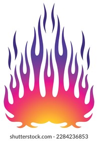 Speed flame sports car decal vinyl sticker. Racing car tribal fire flames vector art graphic. Vehicle decoration for car top, hood, bonnet.