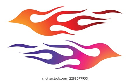 Speed flame sports car decal vinyl sticker. Racing car tribal fire flames vector art graphic. Side vehicle decoration for car, auto, truck, boat, suv, motorcycle.