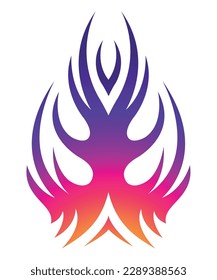 Speed flame sports car decal vinyl sticker. Racing car tribal fire flames vector art graphic. Vehicle decoration for car top, hood, bonnet.