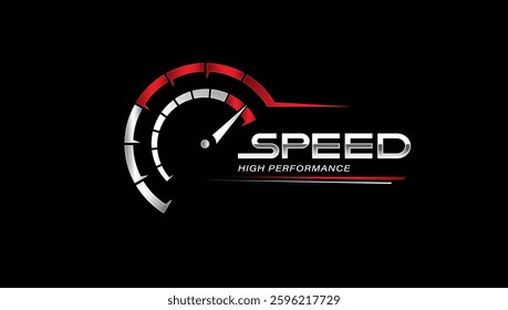 Speed of flaming speedometer for racing event. vector eps10	

