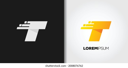 speed flash t logo template vector art