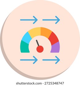 Icono de estilo de círculo plano de velocidad