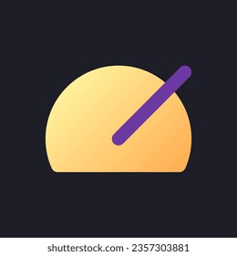 Speed up flat gradient fill ui icon for dark theme. Footage editing. Accelerate video. Fast playback. Pixel perfect color pictogram. GUI, UX design on black space. Vector isolated RGB illustration