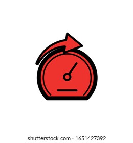Speed flat icon. Design template vector