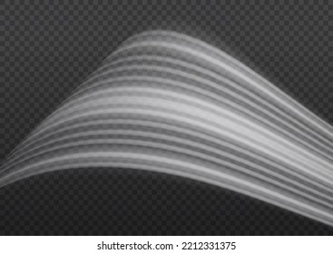 Schnelle, glänzende Flugwege. Funkelnde Bewegungslinie. Dynamische weiße Wellen. Magischer Wirbelwind mit Fackelfunkeln. Glitzernder, gewellter Weg. Schwirbelnder dynamischer Neonkreis. Glühender, wirbelnder Lichteffekt. Vektorgrafik