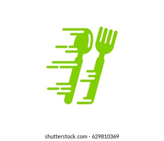 Speed Food Icon Logo Design Element