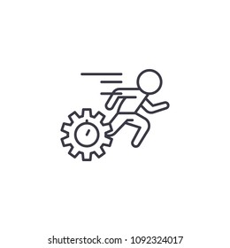 Speed of fulfilment linear icon concept. Speed of fulfilment line vector sign, symbol, illustration.