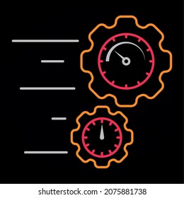 speed gear wheels illustration design