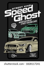 speed ghost, super fast car illustration