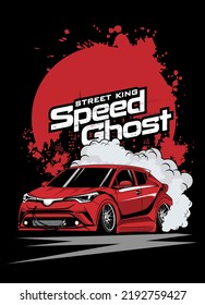 speed ghost  t  shirt design illustration