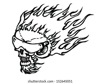 speed hair skull