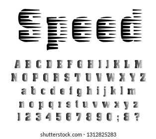 Speed halftone font Comic gradient design Modern letters and numbers Vector alphabet - Vector 