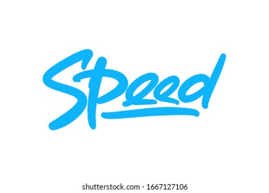 Speed Hand Drawn Lettering Text . Vector Illustration