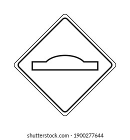 speed hump ahead sign vector