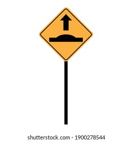 speed hump ahead sign vector
