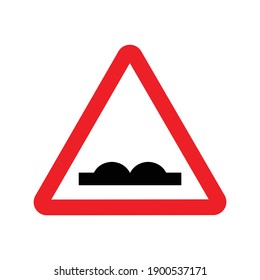 speed hump ahead sign vector