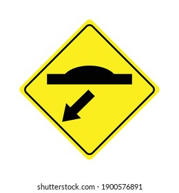 speed hump ahead sign vector
