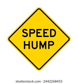 Speed hump rhombus warning road sign