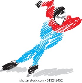 speed ice skating illustration 2