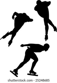 speed ice skating silhouettes