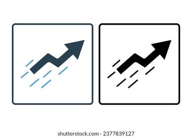 speed up icon. up arrow. icon related to speed. suitable for web site, app, user interfaces, printable etc. Solid icon style. Simple vector design editable