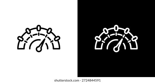 Icono de velocidad en blanco y negro