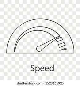 Speed icon concept on transparency background. Creative idea design use for your project. Line vector illustration for presentation, mobile app or web page.