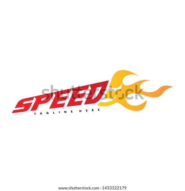 speed icon with fire\
logo template design