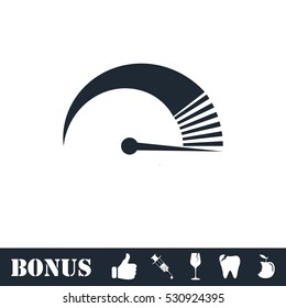 Speed icon flat. Vector illustration symbol and bonus pictogram