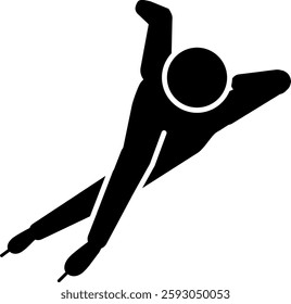 The speed ​​skating icon isolated on white background