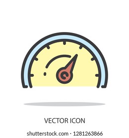speed icon, line sign - vector illustration eps10
