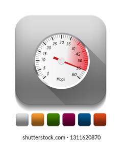 Icono de velocidad con sombra larga sobre Botón App