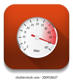 Speed Icon With long shadow over app button