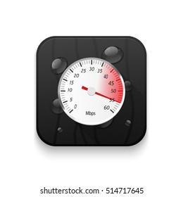 Speed Icon With long shadow over app button