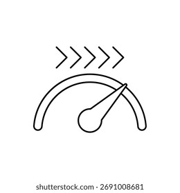 Eps de dibujo de línea de trazo editable de contorno de icono de velocidad