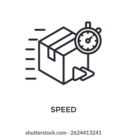 Speed Icon Outline Style. Vector Illustration For Graphic Design