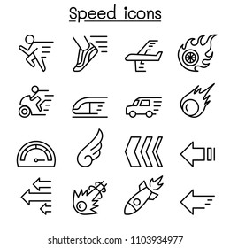 Speed Icon Set In Thin Line Style