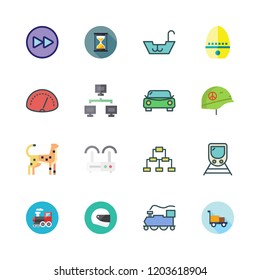 speed icon set. vector set about router, helmet, hourglass and boat icons set.
