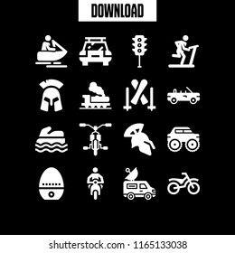 speed icon. This set with running, van, sea scooter and timer vector icons for mobile and web