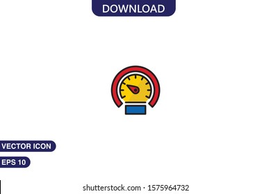 Speed icon in trendy flat style isolated on white background vector illustration 