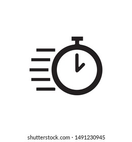 speed icon vector. Linear style sign for mobile concept and web design. fast time symbol illustration. Pixel vector graphics - Vector.