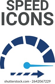 Speed icons, It contain upload, document, link, download file, folder, data, and PDF icons. Solid icon collection. Vector illustration.