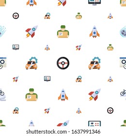 speed icons pattern seamless. Included editable flat Delivery service, Race game, Free Shipping, rocket, Car repair service, spaceship, Bandwidth icons. speed icons for web and mobile.